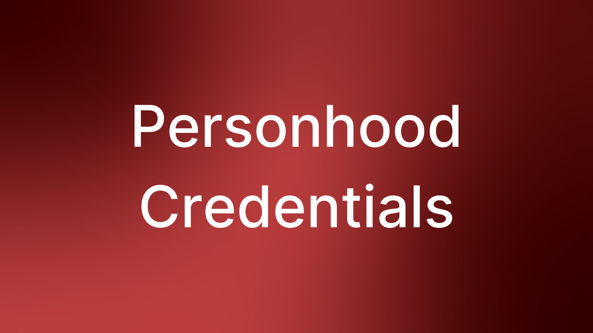 Personhood Credentials